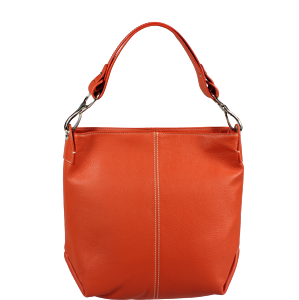 Talianská kožená kabelka Chola Arancione Filati Bianca