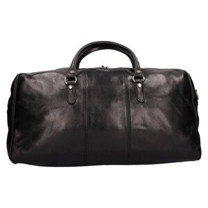 Pánska kožená cestovná taška Italia Lensc - čierna
