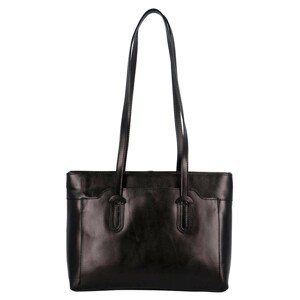 Dámska kožená kabelka Delami Vanessa - čierna