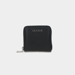 Malá zipová peněženka ELEGA černá structure/stříbro